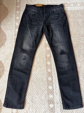 Slim Straight Men's Jeans in Washed Black
